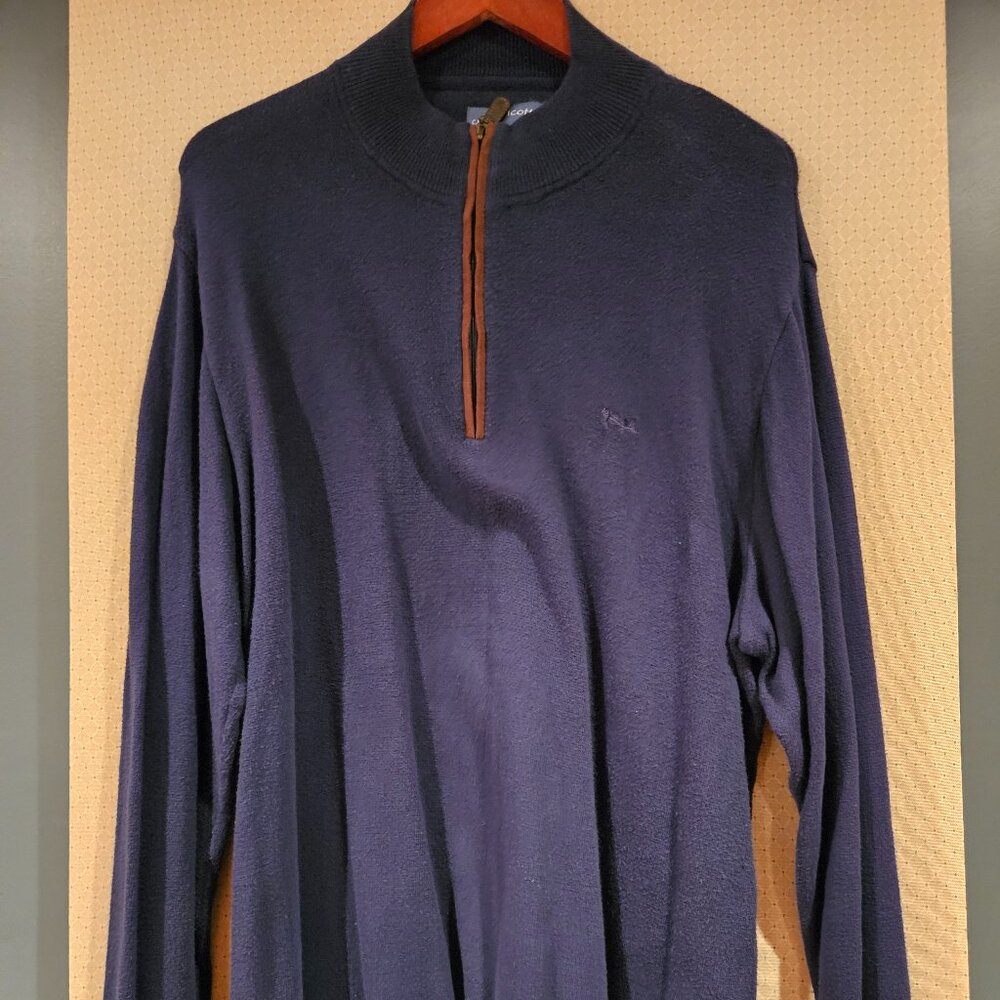 Coastal Cotton Quarter-Zip Pullover – Navy